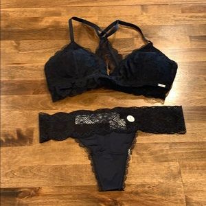 Bralette with matching panty.